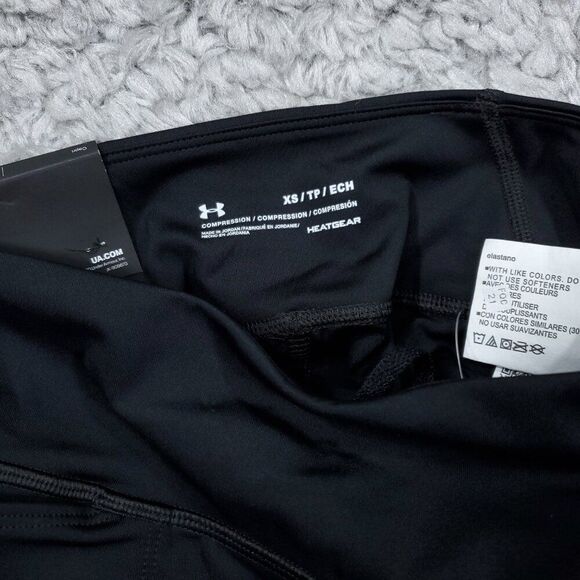 Under Armour Black Mileage Run Capris Cropped Running Leggings Heatgear Size XS - Picture 4 of 9